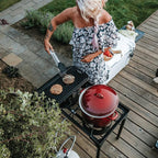 Gas One Propane Double Burner Two Burner Camp Stove with Windscreen Outdoor High Pressure Propane 2 Burner Adjustable PSI Regulator and 4ft Steel Braided Hose With Removable Legs