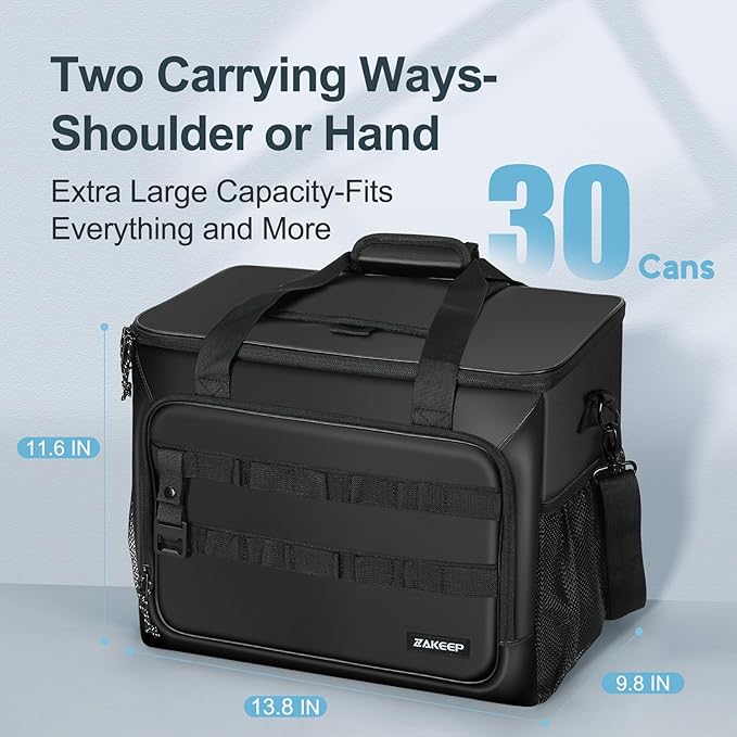 Soft Cooler Bag, 30 Cans Collapsible Cooler with Adjustable Shoulder Straps, White Ice Chest for Camping, Beach, Hiking, Picnic