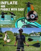 BM Paddle Board Inflatable Stand Up Paddle Board, SUP Paddleboard for Adult, Premium Accessories | Non-Slip EVA Deck & Foam Handles, Camera Mount, Double Action Pump, 85L Travel Backpack