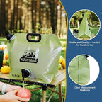 Camping Water Jug 2.1 Gallon Collapsible Water Container Portable Water Bag for Travel Outdoor Hiking BPA Free Lightweight (Green (2.1 Gal), 4)