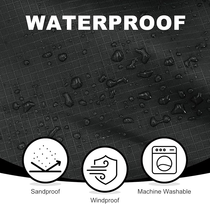 Fleece Waterproof Outdoor Blanket - Windproof Stadium Blanket for Camping, Picnics, and Sports Stay Dry and Comfortable 80"x 58"(Black)