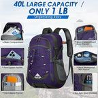 IGOLUMON Hiking Backpack 40L Packable Lightweight Camping Backpack Men Women Waterproof Hiking Daypack Outdoor Travel Daypack