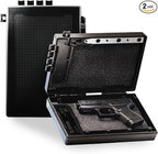 STOPBOX PRO Gun Safe Alternative for Handgun Storage, Instant Access Portable Gun Case, TSA Compliant Gun Lock Box for Car or Travel Safe Box, Quick Access Handgun | Black - 2PK (Compact Only)