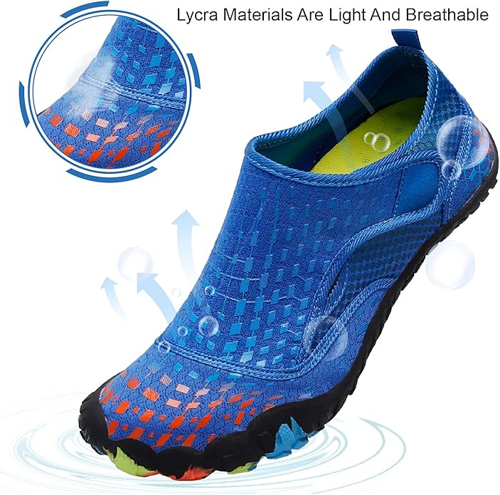 L-RUN Barefoot Water Shoes Women Mens Aqua Sock Athletic Hiking Water Sports Shoes for Swim Beach Pool Sand Diving Walking