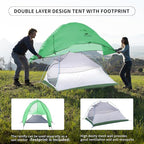 Naturehike Cloud-Up 2 Person Tent Lightweight Backpacking Tent with Footprint - Free Standing Ultralight Camping Hiking Backpack Tents Two Person Tent