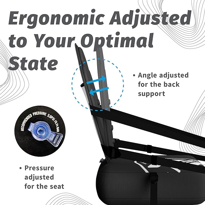 Inflatable SUP Seat with Backrest - Premium Paddle Board Chair for Surfboard, Kayak & Boat, Comfortable Blow Up Seat for Adults & Kids, Lightweight SUP Accessories for Versatile Use