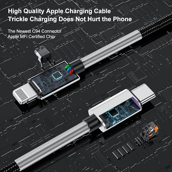 2Pack 10ft iPhone Fast Charger Cable, [Apple MFi Certified] Long USB C to Lightning Cable 10 Foot, High Fast 10 Feet Apple Charging Cord for Apple iPhone 14/14 Pro Max/13 Mini/12/11/XS/XR/8/7Plus,iPad