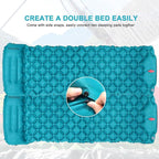 Camping Sleeping Pad, Ultralight Inflatable Mattress with Pillow Built-in Foot Pump for Outdoor Hiking Travel Tent Backpacking Trip Car, Compact Lightweight Camping Mat, Peacock Blue