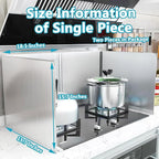 2 PCS Stove Grease Oil Splatter Guard | Range Backsplash Splatter Guard for Wall | 2 Sided Foldable Splash Shield Metal Panel Protector for Cooking, Stainless Steel, 18.1 X 15.7 X 15.7 Inches