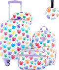Travelers Club 5 Piece Kids' Luggage Set, Thumbprint Heart