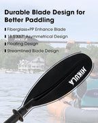 Adjustable Kayak Paddle with Carbon Shaft and PP Blade Available in 220-230/220-240/230-250cm Floating Lightweight Kayak Oars with Original Pattern