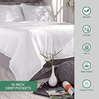 California King Sheets by Pure Bamboo, Genuine 100% Organic Viscose Derived from Bamboo Bed Sheet Set, Soft & Cooling, Double Stitching, Lifetime Quality Promise (California King, Jacquard Stone)
