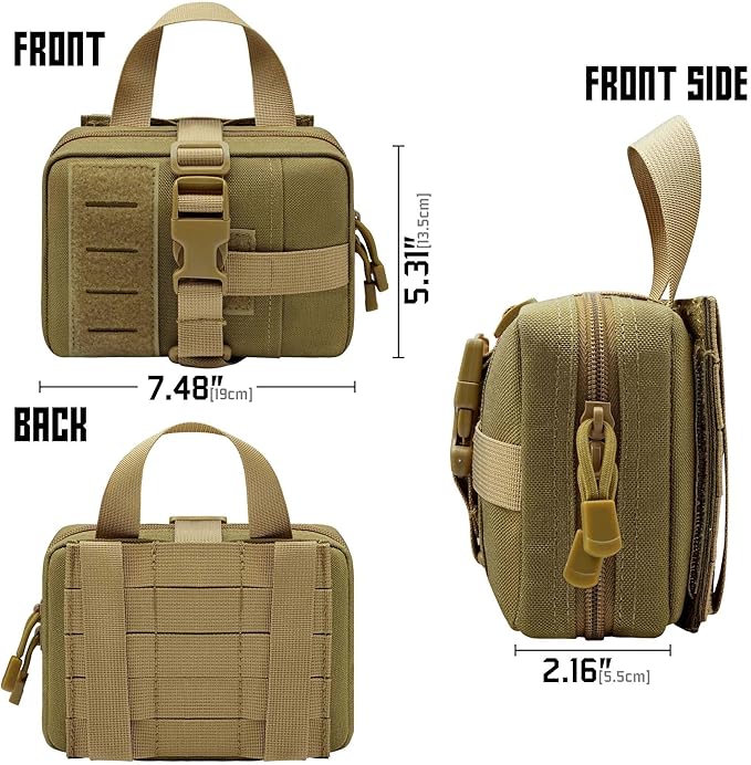 Upgrade Molle Rip Away Ifak Pouch, Tactical Small Belt First Aid Pouch Medical Utility EMT Pouch Only