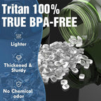 OLDLEY Water Bottle 32oz, Durable and Leakproof Water Bottles Motivational with Time Marker, Tritan, BPA Free, Wide Mouth, Gym, Travel, Home, School, Office, Olive (1 Bottle)