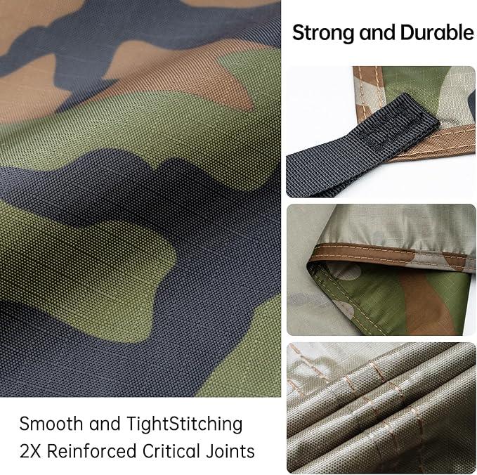 FREE SOLDIER Camping Tarp Waterproof Portable Multifunctional Outdoor Camping Traveling Awning Backpacking Shelter Rain Tarp (Camo 10×10.5ft)