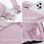 ODODOS Unisex Mini Belt Bag with Adjustable Strap Small Fanny Pack for Workout Running Traveling Hiking, Lavender