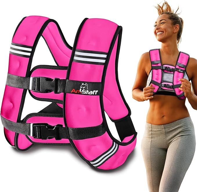 Weighted Vest - Weight Vest for Running, Strength Training & Muscle Building, Features Reflective Stripe for Safe Outdoor Workouts (available in 6lbs to 30lbs)