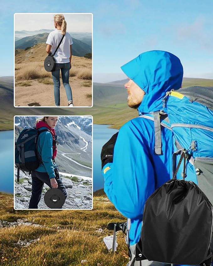 XXL 19.7" Collapsible Stool with Removable Cushion & Waterproof Storage Bag - Extra Wide Portable Folding Stool for Adults, Camping, Travel, Max Capacity 1000lbs