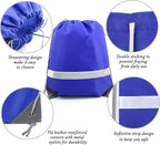BeeGreen 30 Pieces Royal Blue Drawstring Backpacks Bags Bulk Reflective Cheap Gym Sack Pack Sports Cinch Bag