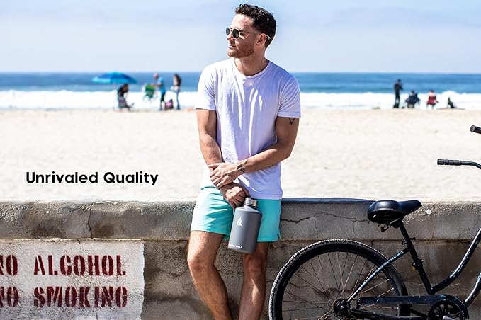 HYDRO CELL Stainless Steel Insulated Water Bottle with Straw - For Cold & Hot Drinks - Metal Vacuum Flask with Screw Cap and Modern Leakproof Sport Thermos for Adults (Graphite 64oz)