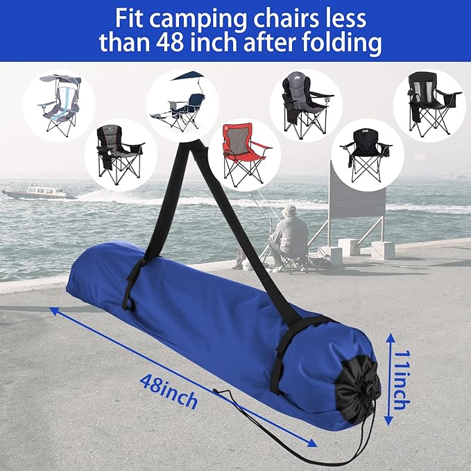 Xxerciz Foldable Camp Chair Replacement Bag Carrying Bag Large Mouth Bag with Shoulder Strap for Outdoor Camping, Heavy Duty Large Storage Folding Chair Bag (Chair is not Included)