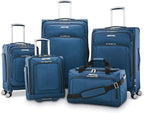 Samsonite Solyte DLX Softside Expandable Luggage with Spinner Wheels, Mediterranean Blue, Checked-Large 29-Inch