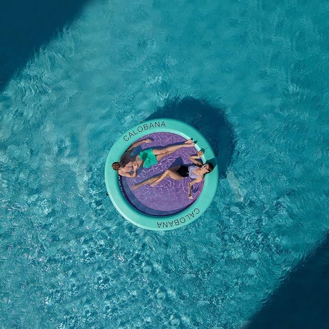 Round Floating Ring Inflatable Water Hammock Heavy Duty River Floats Lake Raft for Adults Tanning Pool Lounger Float Island Platform Pad Mat for Party