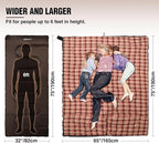 REDCAMP Cotton Flannel Sleeping Bag for Camping Backpacking, Adults Cold Weather Envelope Sleeping Bags with 2/3/4/6lbs Filling