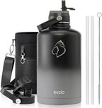 Insulated Water Bottle with Straw Lid, Modern Double Vacuum Stainless Steel Water Flask, Simple Half Gallon Water Jug, Metal Thermo Canteen Mug,87oz Sports Bottle