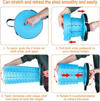 Boreeman Upgraded Folding Stool Lightweight Yet More Sturdy with Load Capacity 400lbs Portable Collapsible Stool for Camping Fishing Hiking BBQ (Light Blue)