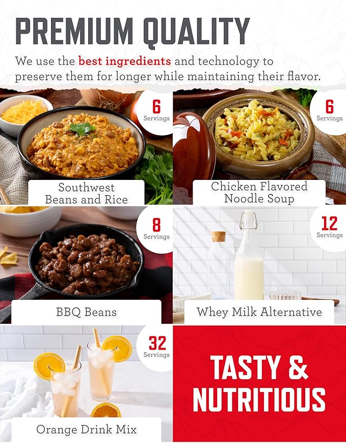 ReadyWise Emergency Food Supply - 132 Servings, Survival Bucket, Dehydrated & Freeze Dried Protein Meals, Camping Essentials, Ready to Eat Disaster Prepping Supplies,up to 25 Year Shelf Life