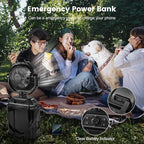 Odoland Portable Camping Fan with LED Light, 30000mAh Rechargeable Battery Operated Oscillating Fan with Remote & Hook, 6L Bucket Misting Fan for Outdoors Patios,Travel,Jobsite, Black