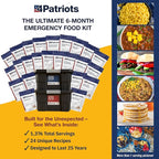 4Patriots 6-Month Survival Food Kit: Emergency Food Supply Designed to Last 25 Years, 1,376 Servings