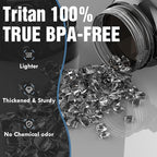 OLDLEY Water Bottle 32oz, Durable and Leakproof Water Bottles Motivational with Time Marker, Tritan, BPA Free, Wide Mouth, Gym, Travel, Home, School, Office, Clear Black (1 Bottle)