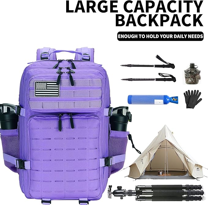 Military Tactical Backpack 45L/25L 3 Day Assault Pack Molle Daypack Hiking Backpack for Men and Women