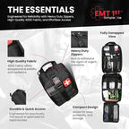 EMT 1st Emergency Responder First Aid Kit | Medical Trauma Bag for Disaster Preparedness | Perfect for Wilderness, Camping, Home, Car, & Office | Our Lightweight Kits Come with 40 Unique Items