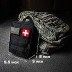 200 Pieces First Aid Kit IFAK Survival Kit Molle System Compatible Pouch, Emergency Kit Gift for Men, Dad, Husband, for Outdoor, Camping, Hunting, Hiking, Home, Earthquake, Disasters Black