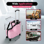 20" Ride-On Travel Suitcase for Kids, Toddler Carry on Luggage with Wheels, Children Travel Rolling Trolly Luggage with Password Lock, Children's Ride On (Pink)