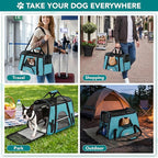 PetAmi Airline Approved Pet Carrier for Cats & Small Dogs, Soft Sided TSA Travel Carrier Bag Sherpa Bed, Breathable Mesh Ventilation, Collapsible Bowl, Fit Under Seat, Up to 18 lbs, Small Heather Blue
