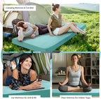 HOMBYS 3 INCH Thick Waterproof Memory Foam Camping Mattress for Outdoor Sleeping, Portable Roll Up Mattress Pad Mat for Travel Truck Bed Tent