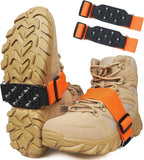 Ice Cleats Snow Traction Cleats for Boots and Shoes Mid-Sole Non Slip Crampons with Adjustable Straps 7 Tungsten Studs for Secure Grips Rotatable Traction Aids Walking on Snow and Ice