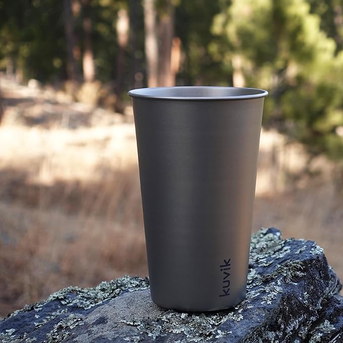 Kuvik Titanium Cup 500ml (16.9 oz) - Ultralight and Compact Cup for Backpacking, Camping, and Home