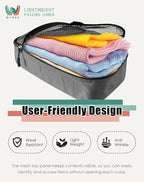 WTREE 4-Piece Packing Cubes Travel Accessories Set for Suitcases - Luggage Organizer Bags with Double Zipper - Mesh Top - Small/Medium/Large/Slim - Dark Grey