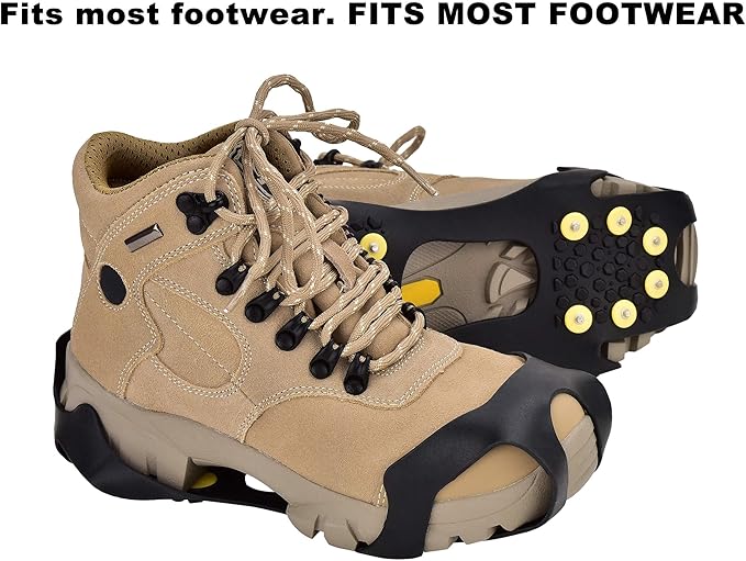 Aliglow Ice Snow Grips Over Shoe/Boot Traction Cleat Spikes Anti Slip Footwear
