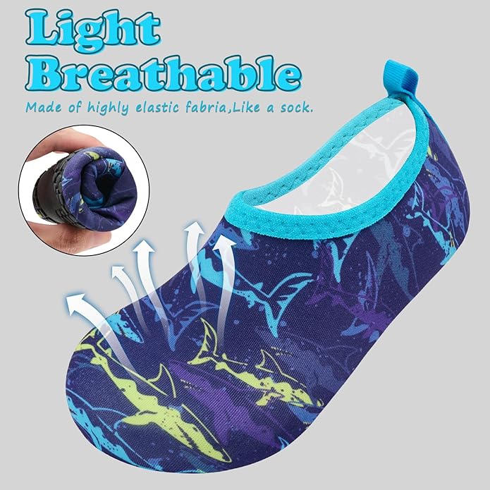 Deevike Kids Water Shoes Boys Grils Barefoot Quick Dry Aqua Socks Beach Shoes for Toddler Sports Swim Surf Outdoor Walking