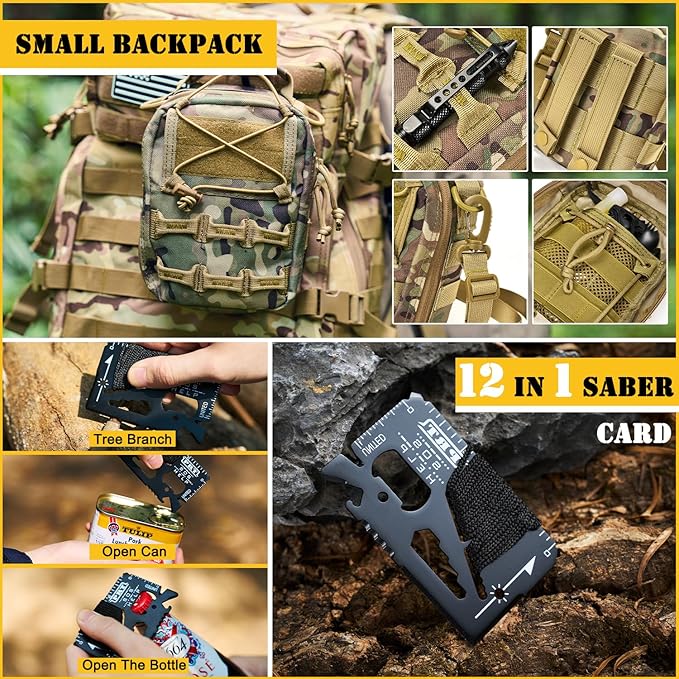 Survival First Aid Kit,99PCS Professional Survival Gear Large Hiking Backpack with Emergency Equipment Outdoor Adventure Accessories,Gift for Men Father