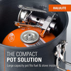 GSI Outdoors Halulite Boiler Ultralight Hard-Anodized Pot with Folding Handle, Fast-Heating Camping Cookware for Backpacking, Hiking & Outdoor Cooking