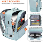 PIJUSHI Travel Backpack for Women Expandable Carry on Luggage Backpack Airline Approved Personal Item Laptop Bag(PE034 Blue)