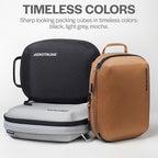 Ultralight Compression Packing Cubes - Lightweight Travel Organizers for Suitcases and Luggage (6-Pack, Mocha)