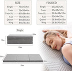 MLILY Tri-Fold Memory Foam Mattress, 4 inch Twin XL Folding Mattress with Collapsible and Washable Cover, Travel and Guest Mat, 80"×38"×4", Grey